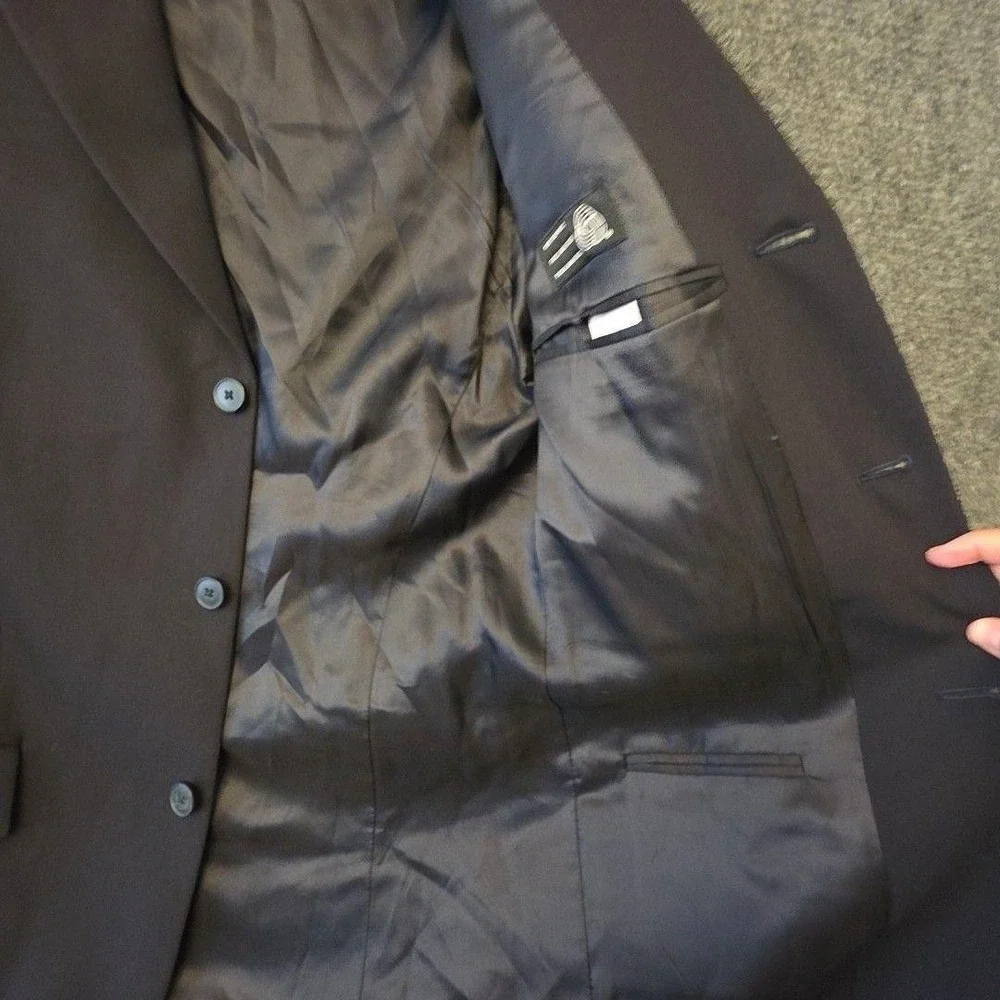 DKNY Suit Jacket Mens 38 Blue 100% Wool Canada Single Breasted Formal Business